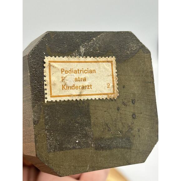 Vintage Hand Carved Wood Doctor Veterinarian Girl Figurines Set of 3 Folk Art - Picture 9 of 13